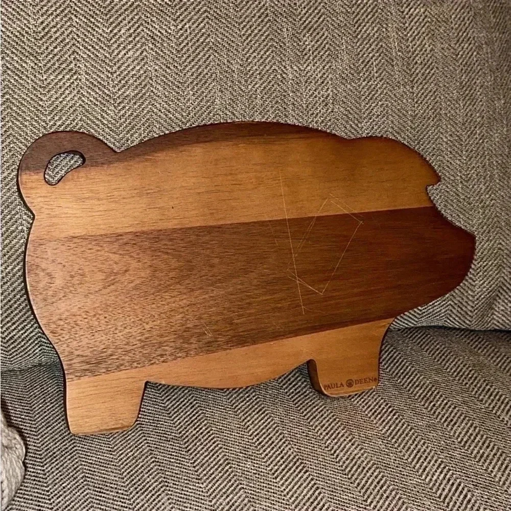 Celebrity Chef Paula Deen Pig Cuts & Serve Board Acacia Wood Cutting Board HTF